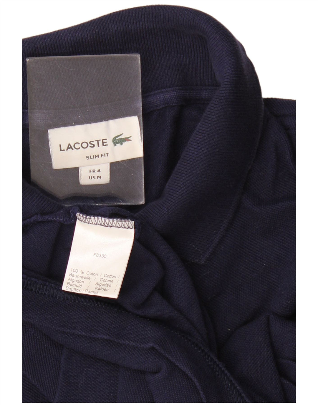 Lacoste Polo Slim Fit para hombre talla 4 mediano algodón azul marino