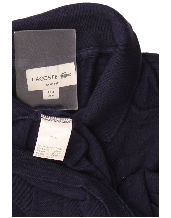 Lacoste Polo Slim Fit para hombre talla 4 mediano algodón azul marino