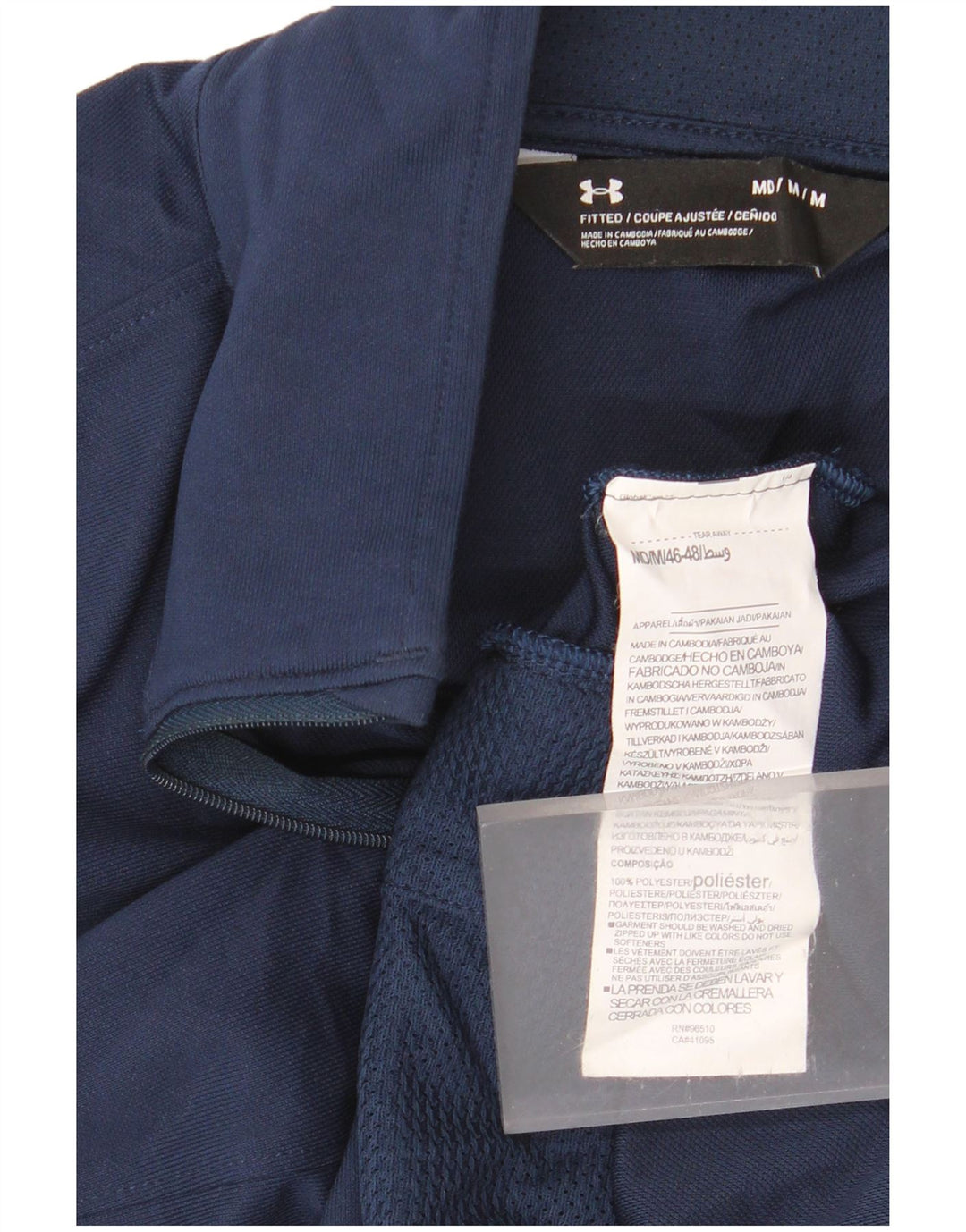 Under Armour Chaqueta de chándal para hombre con bloques de color azul marino mediano