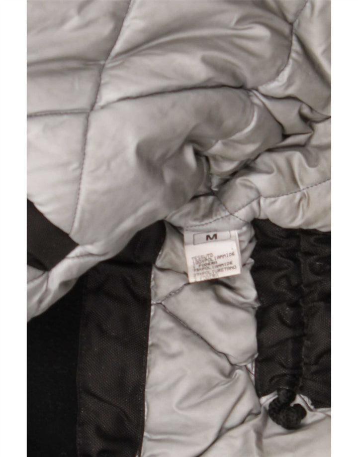 Vintage hombres suelta ajuste chaqueta utilitaria Reino Unido 38 medio negro poliamida
