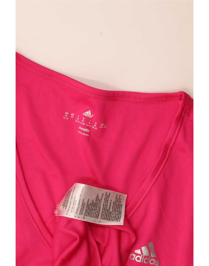 Adidas Mujer Climalite Camiseta Top UK 12/14 Medio Rosa Poliéster
