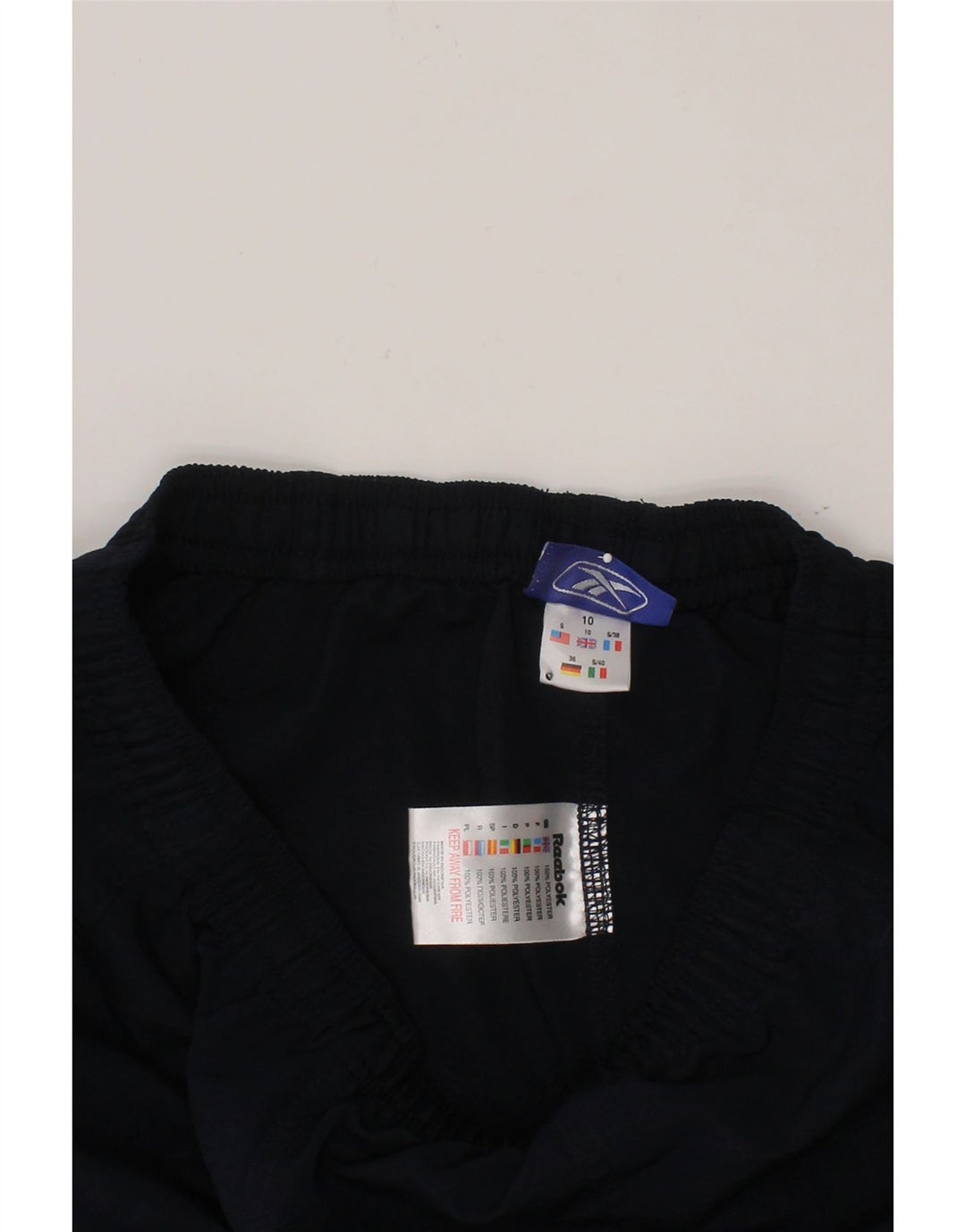 REEBOK Womens Sport Shorts UK 10 Small Navy Blue Polyester