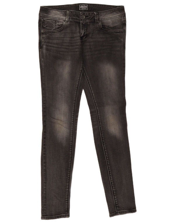 Superdry Vaqueros pitillo de talle bajo para mujer W30 L32 Algodón gris