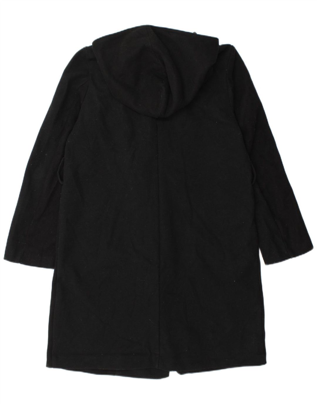 Zara Mujer Abrigo Extragrande De Doble Botonadura Con Capucha UK 40 Small Negro