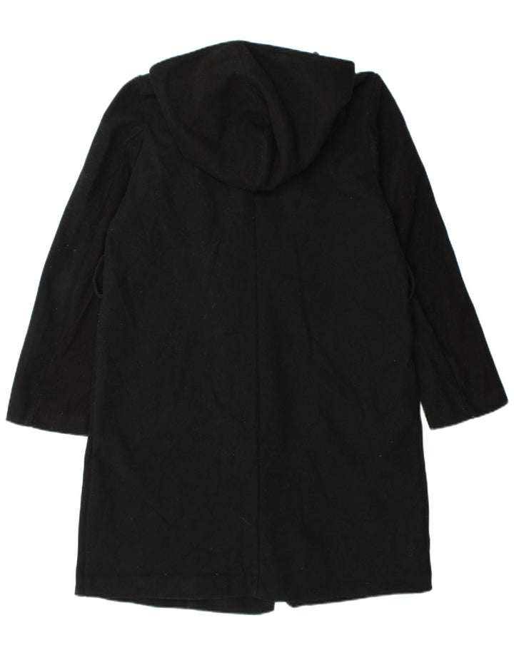 Zara Mujer Abrigo Extragrande De Doble Botonadura Con Capucha UK 40 Small Negro