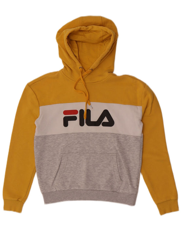 Fila Jersey con capucha gráfica para mujer UK 6 XS Bloque de color multicolor