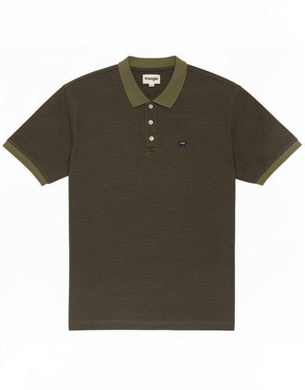Wrangler Polo Para Hombre De Algodón A Rayas Caqui Grande