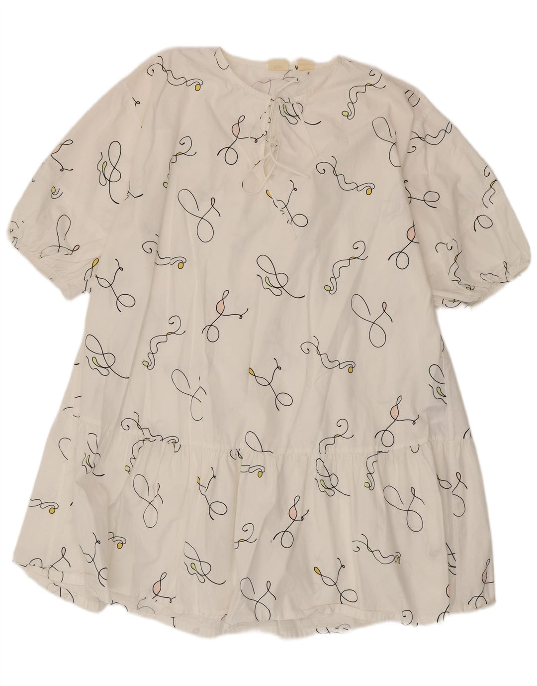 Levi's Vestido de tienda extragrande con estampado abstracto para mujer, talla 40, talla mediana, color blanco