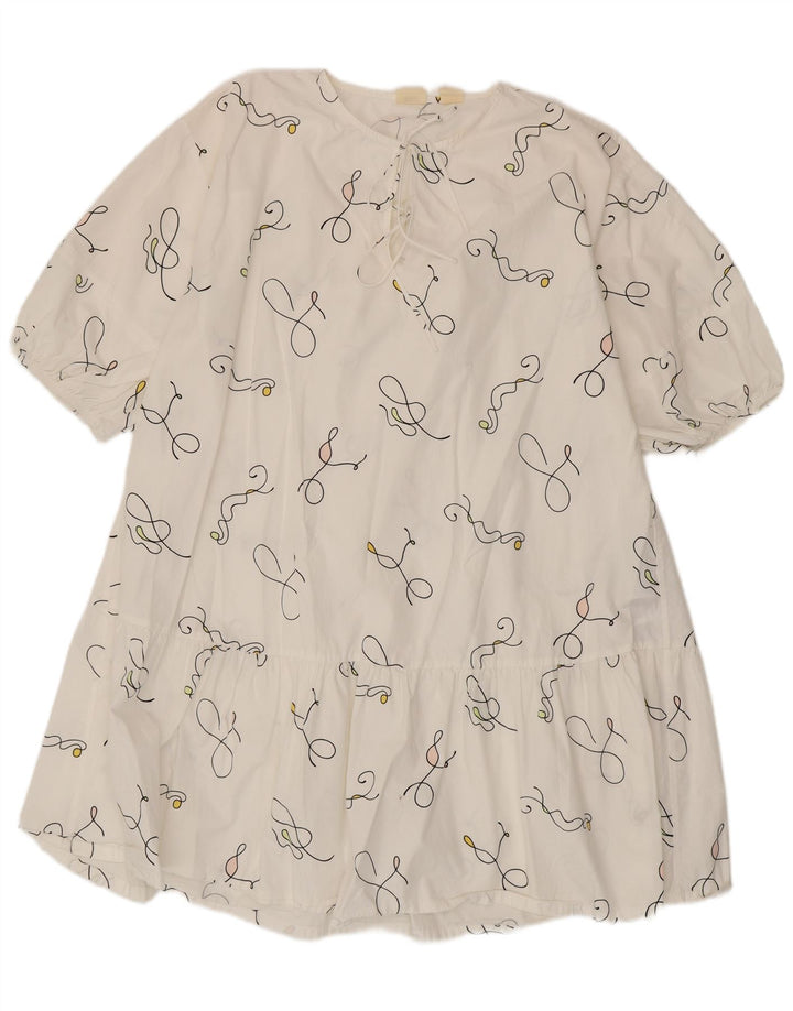 Levi's Vestido de tienda extragrande con estampado abstracto para mujer, talla 40, talla mediana, color blanco