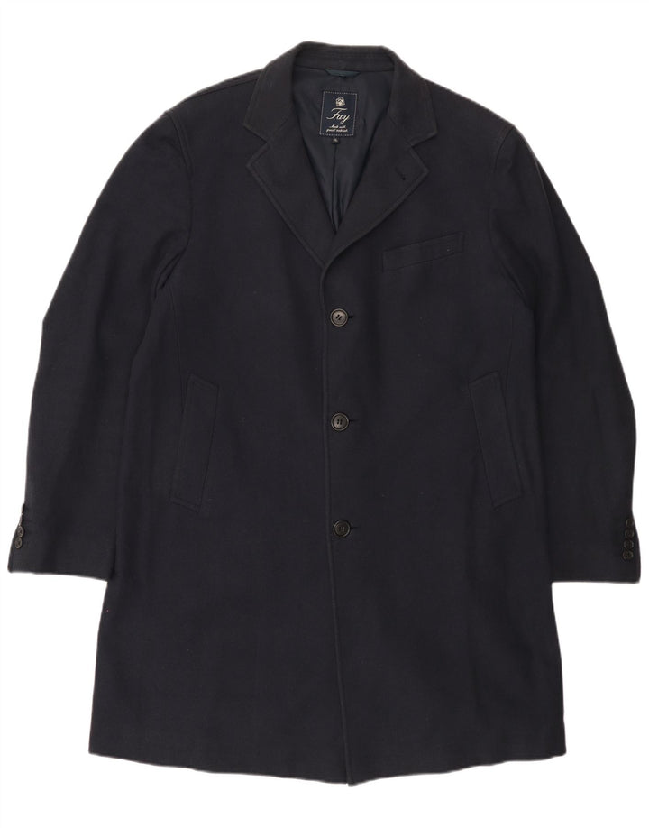 FAY Abrigo para mujer UK 18 XL Algodón en espiga azul marino