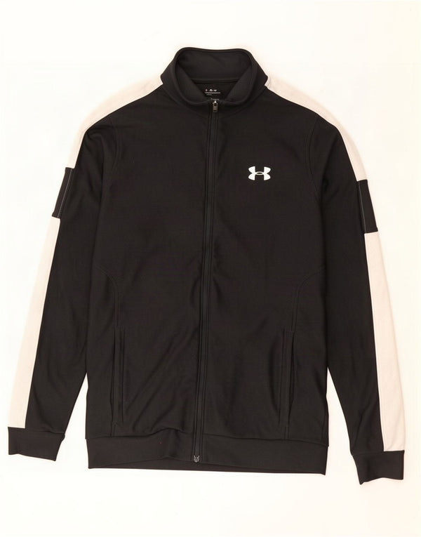 Under Armour Hombre Chándal Top Chaqueta Small Negro Colorblock Poliéster