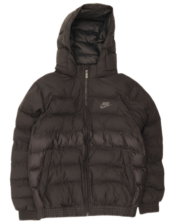 Nike Chaqueta acolchada con capucha para niños 13-14 años XL Negro Colorblock Poliéster