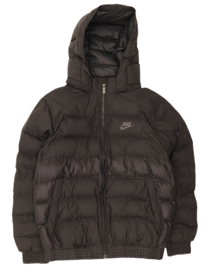 Nike Chaqueta acolchada con capucha para niños 13-14 años XL Negro Colorblock Poliéster