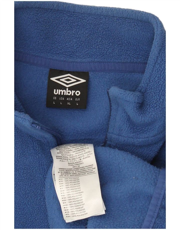Umbro Jersey de forro polar con cuello y cremallera gráfico para hombre Poliéster azul grande