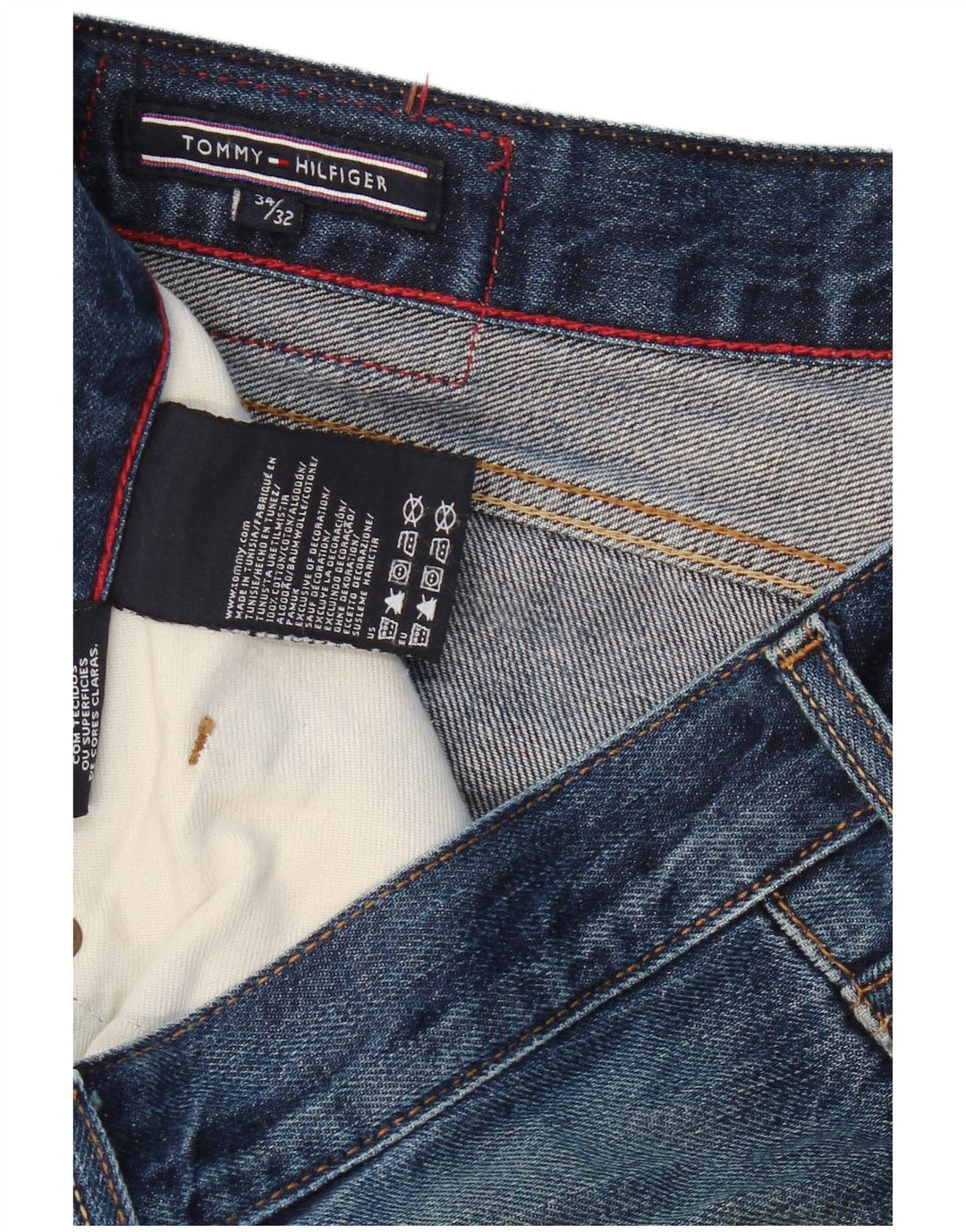 TOMMY HILFIGER Vaqueros rectos para hombre W34 L32 Algodón azul