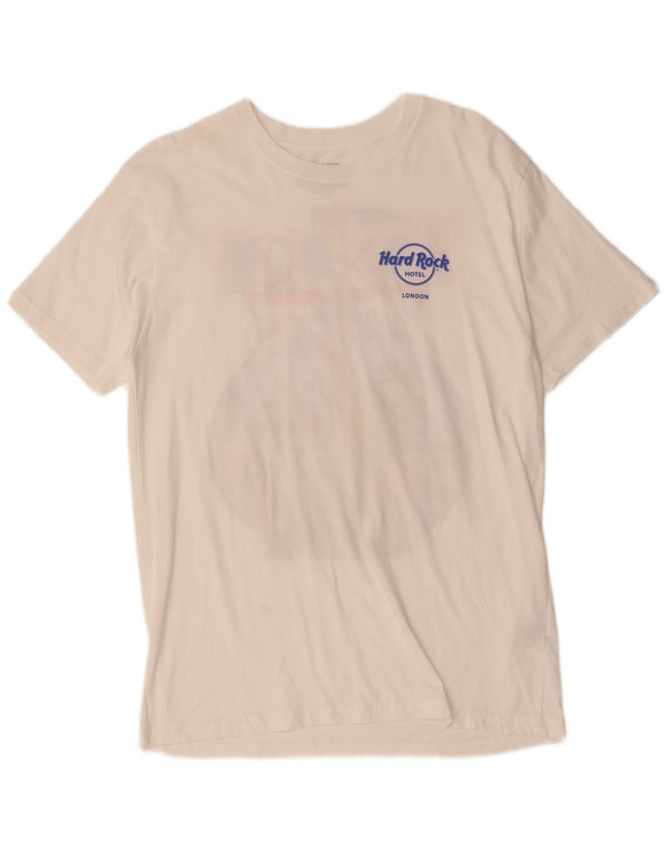 Hard Rock Hotel Hombres London Graphic Camiseta Top Medio Algodón Blanco