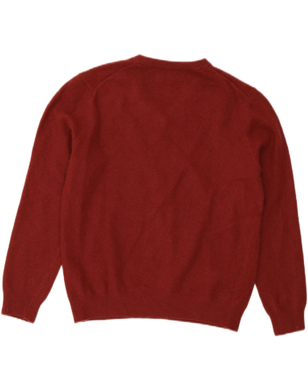 Benetton Jersey con Cuello en V para Niña 13-14 Años Grande Lana Virgen Burdeos