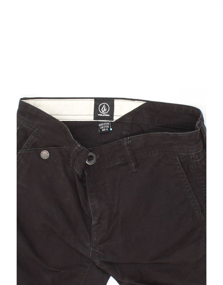 VOLCOM Womens Straight Chino Trousers W27 L26  Black Cotton Vintage Volcom and Second-Hand Volcom from Messina Hembry 