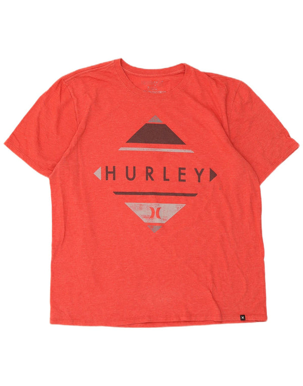Hurley Camiseta Gráfica Para Hombre Top Grande Poliéster Rojo