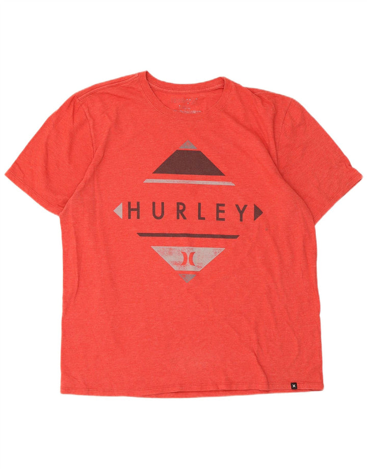 Hurley Camiseta Gráfica Para Hombre Top Grande Poliéster Rojo