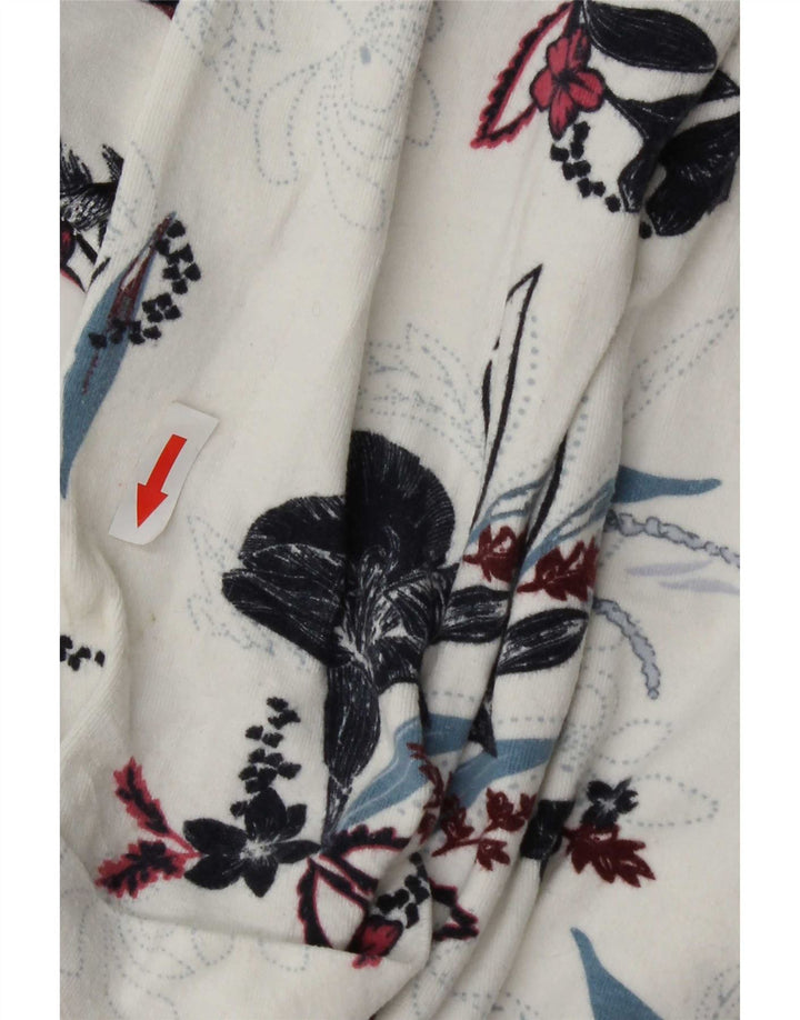 Marks & Spencer Top para mujer de manga larga UK 42 Viscosa floral blanca mediana