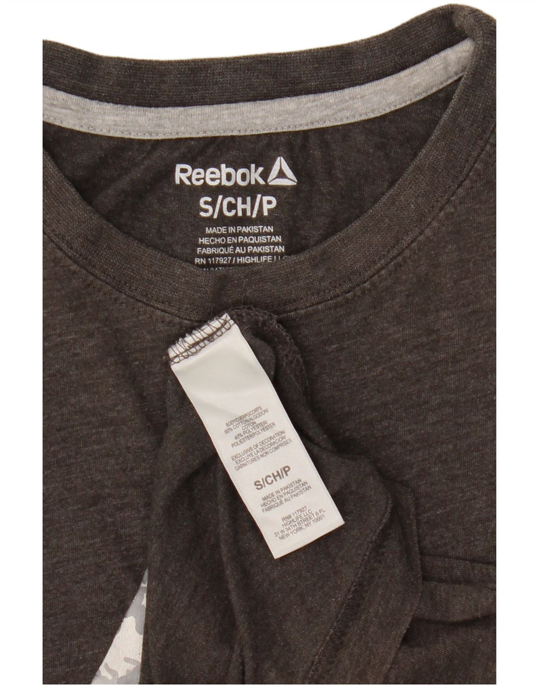 Reebok - Camiseta gráfica para hombre, talla pequeña, algodón gris