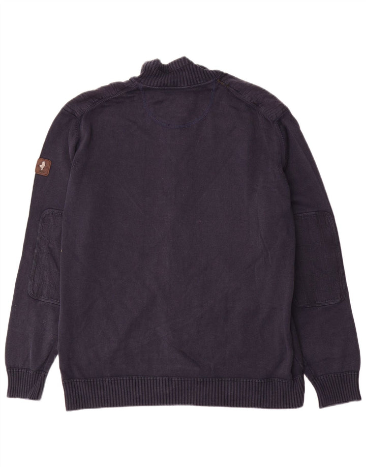 Marlboro Classics Suéter tipo cárdigan con cremallera completa para hombre 2XL Azul marino