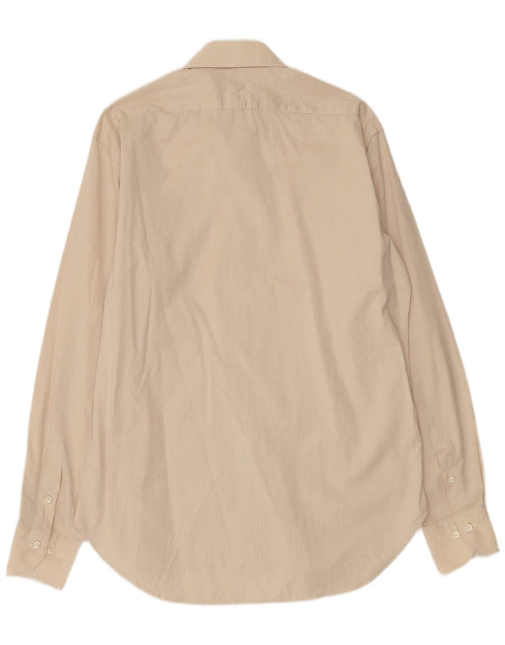 Camisa ZARA Hombre Talla 42 Grande Algodón Rayas Beige
