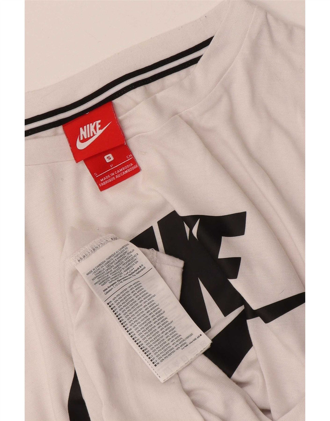 Nike Camiseta gráfica para mujer Top UK 10 Small White Poliéster