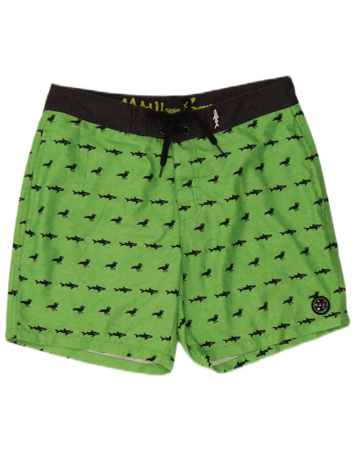 MAUI AND SONS Shorts De Bañador Estampados De Algodón Verde Medio Hombre