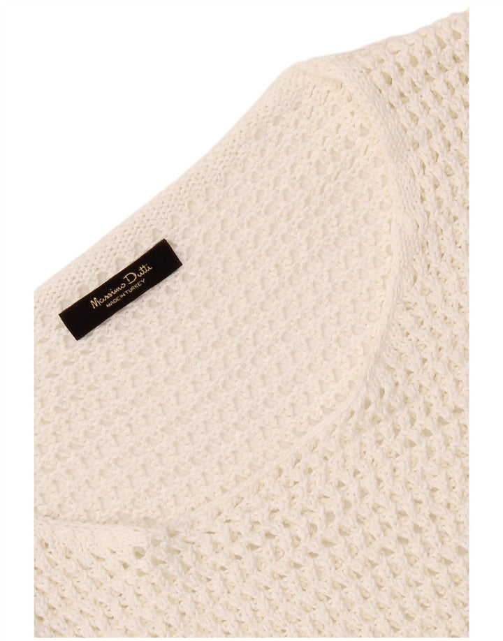 Massimo Dutti Blusa Corta De Ganchillo Para Mujer Top UK 42 Medium White