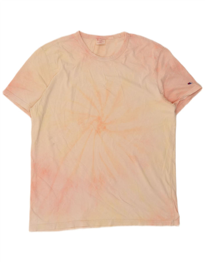 Champion Camiseta para hombre Top Large Pink Tie Dye