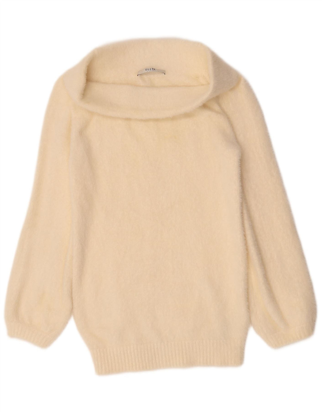 Guess Suéter oversize con cuello vuelto para mujer UK 4 XS Off White Polyamide