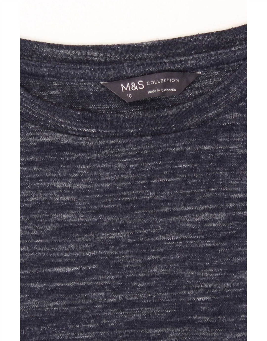 Marks & Spencer Top para mujer de manga larga UK 40 Small Azul marino moteado