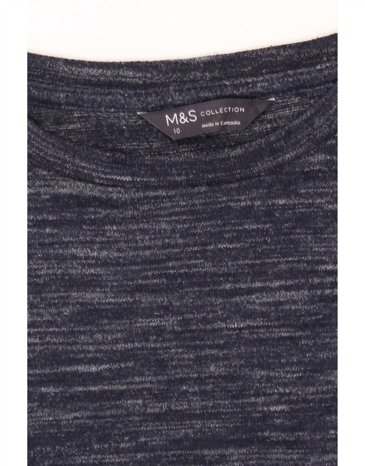 Marks & Spencer Top para mujer de manga larga UK 40 Small Azul marino moteado