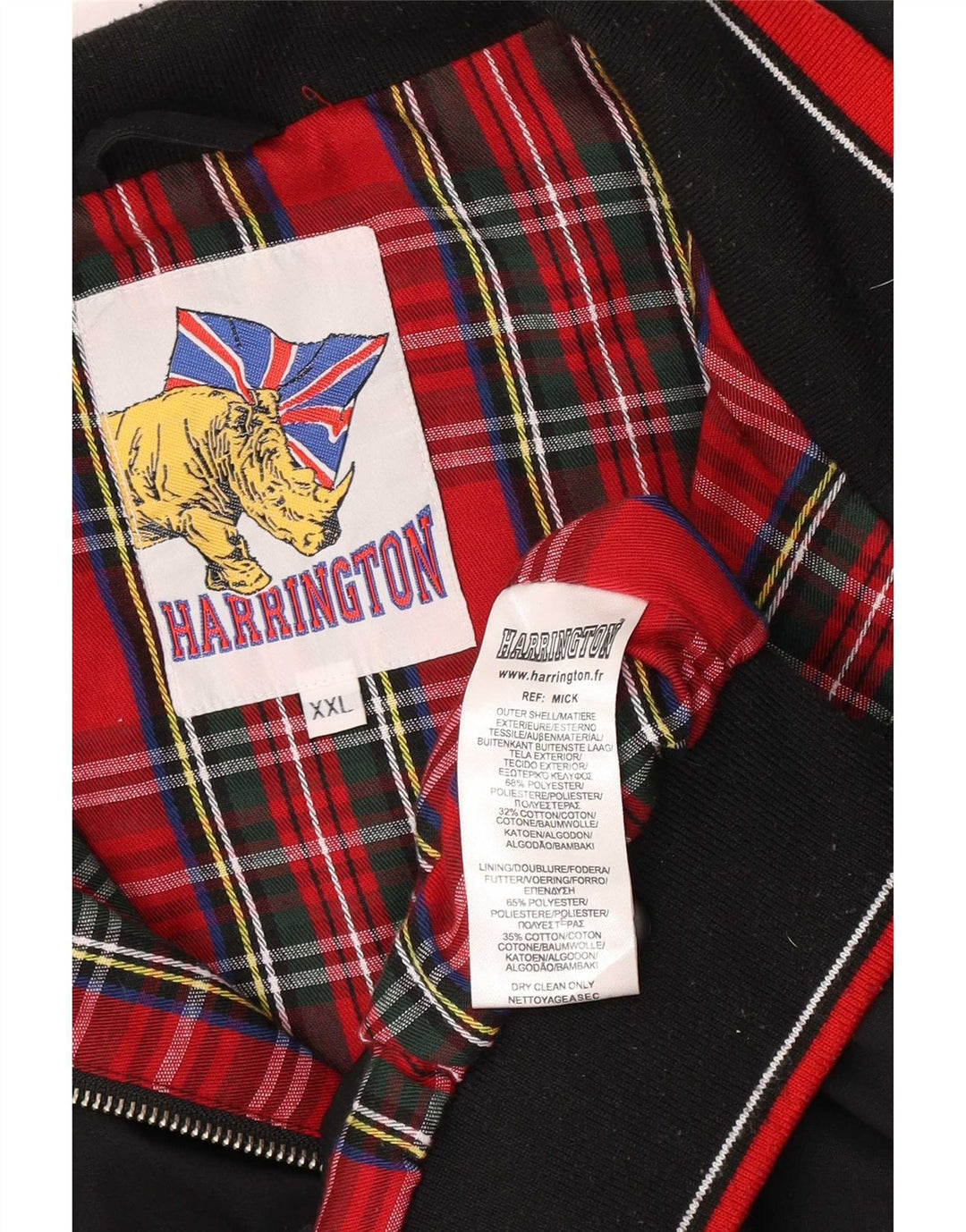 Vintage hombres bomber chaqueta Reino Unido 44 2XL negro poliéster retro