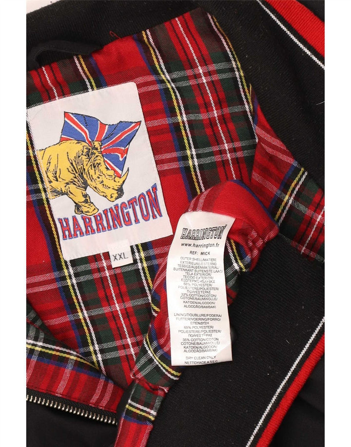 Vintage hombres bomber chaqueta Reino Unido 44 2XL negro poliéster retro