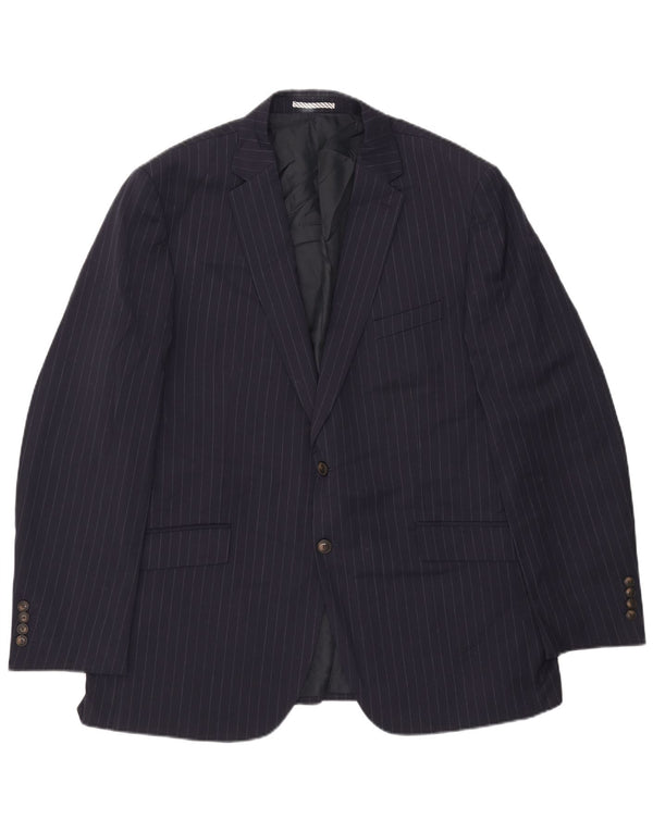 Marks & Spencer Chaqueta tipo blazer larga para hombre UK 46 3XL Azul marino Rayas diplomáticas