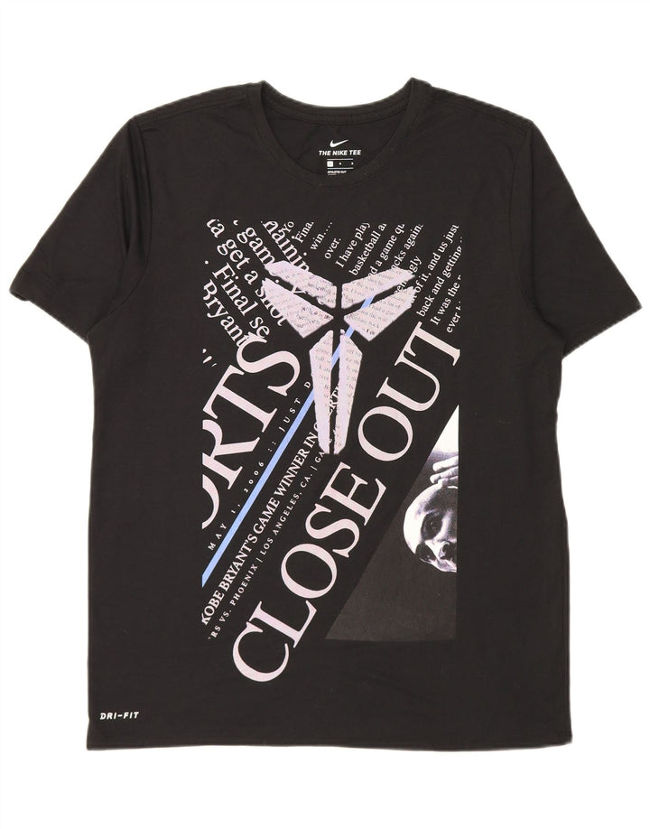 Nike Dri Fit Graphic Camiseta para hombre, talla grande, poliéster negro