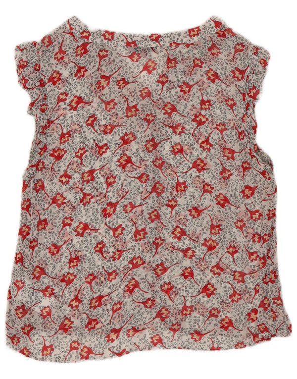 Tommy Hilfiger Blusa de manga corta para mujer UK 10 Small White Floral