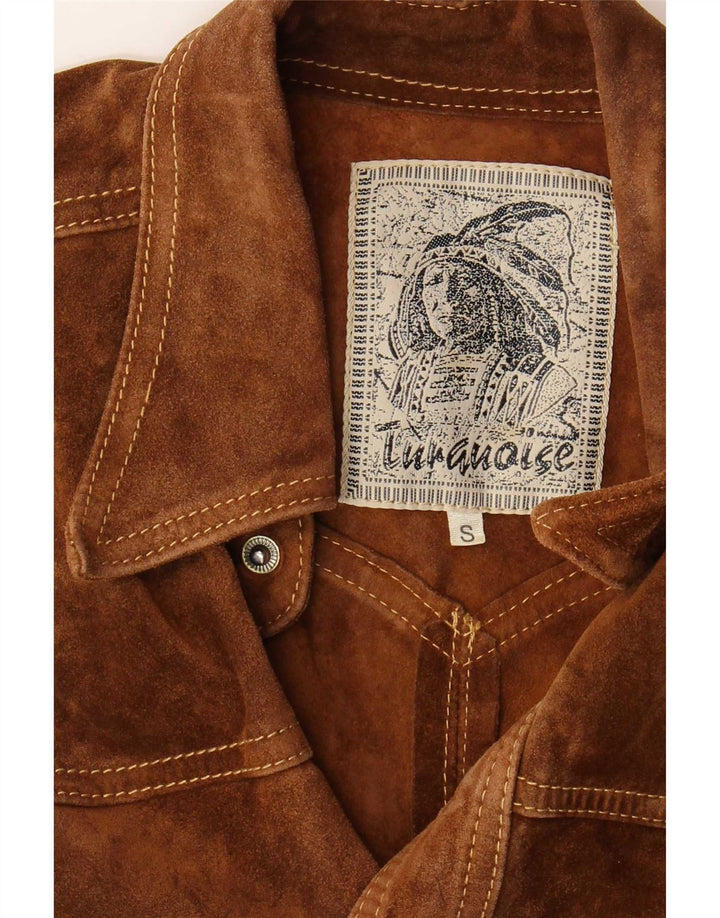 Vintage hombres ante Gilet Reino Unido 36 pequeño marrón