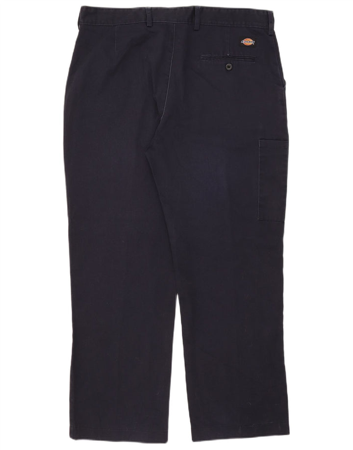 Dickies Pantalones cargo rectos para hombre W38 L28 Poliéster azul marino