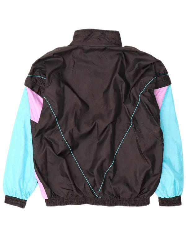 Vintage Hombre Chándal Top Chaqueta XL Multicolor Colorblock Poliamida