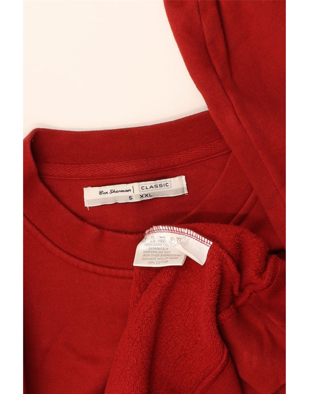 BEN SHERMAN Sudadera para hombre Jumper 2XL Algodón rojo