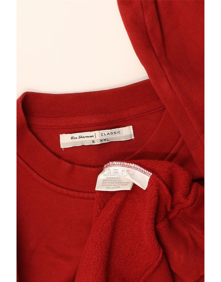 BEN SHERMAN Sudadera para hombre Jumper 2XL Algodón rojo