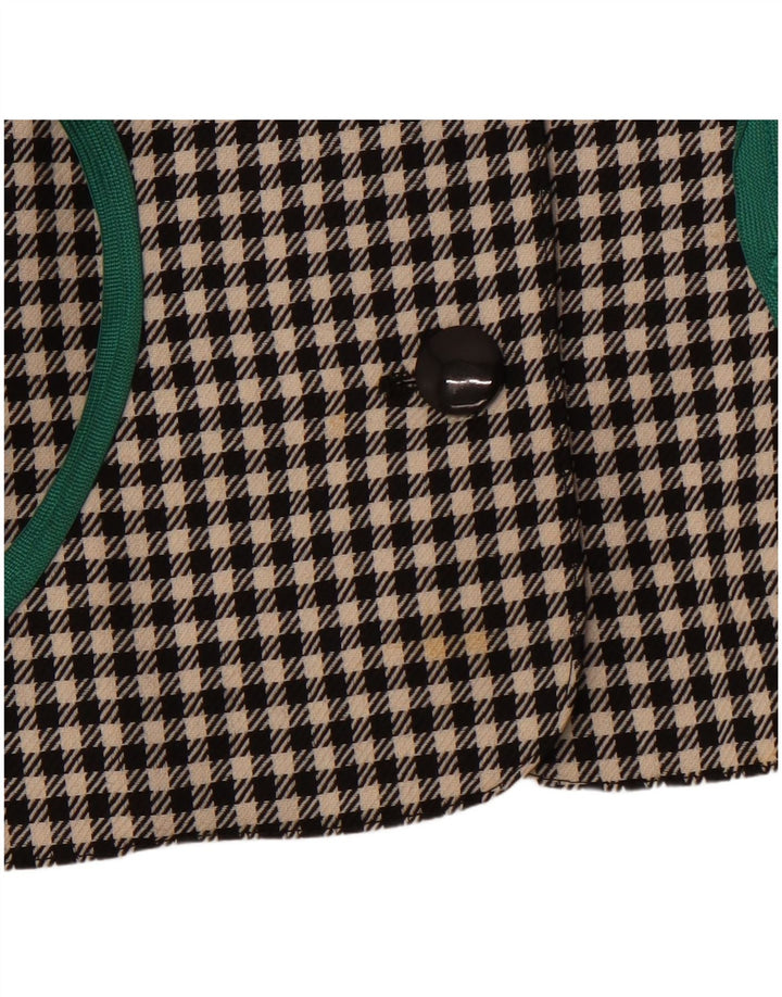 PORTARA Chaqueta tipo blazer corta de 5 botones para mujer EU 38 Medium Black Check