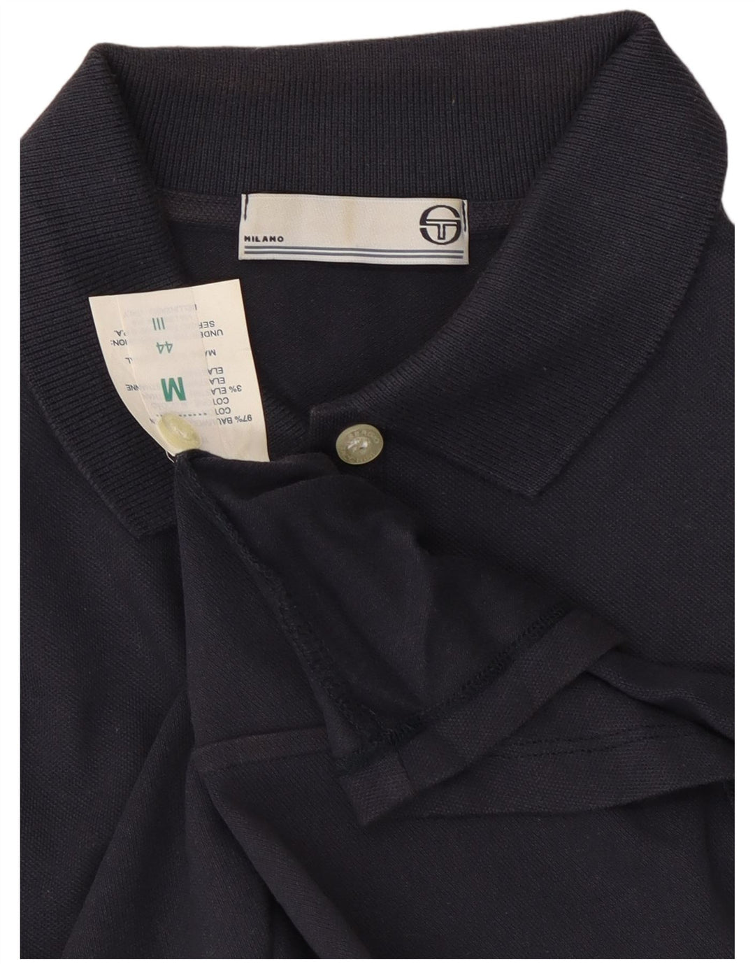 SERGIO TACCHINI Polo para mujer UK 12 Medium Azul marino Algodón