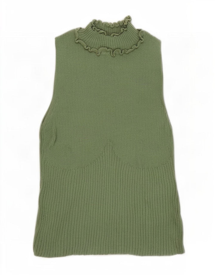 Topshop Top corto sin mangas para mujer UK 8 Small Green