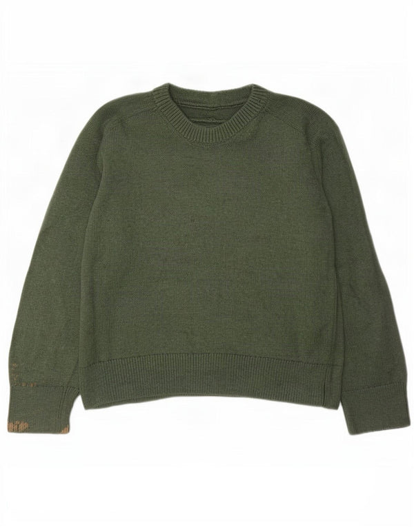 Abercrombie & Fitch - Jersey de cuello redondo para hombre, talla pequeña, algodón verde