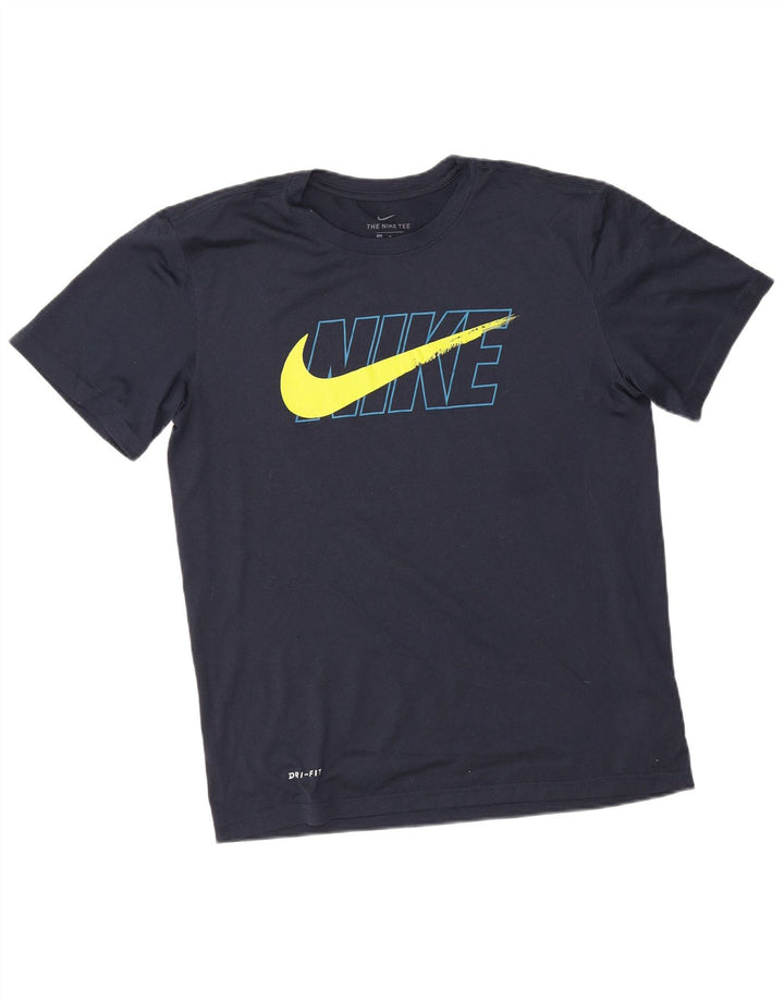 Camiseta Nike Dri Fit Graphic para hombre Top medio azul marino Poliéster